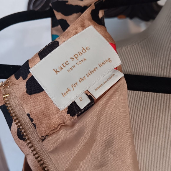 KATE SPADE "Bette" Leopard Print Silk Cocktail Dress: sz. 2 - Picture 4 of 6